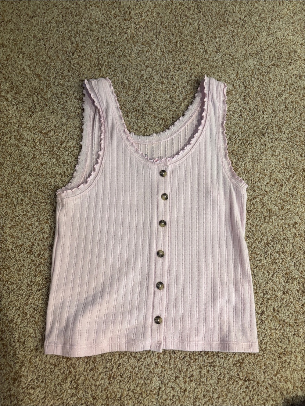 SO pink crop button down tank EUC size LARGE